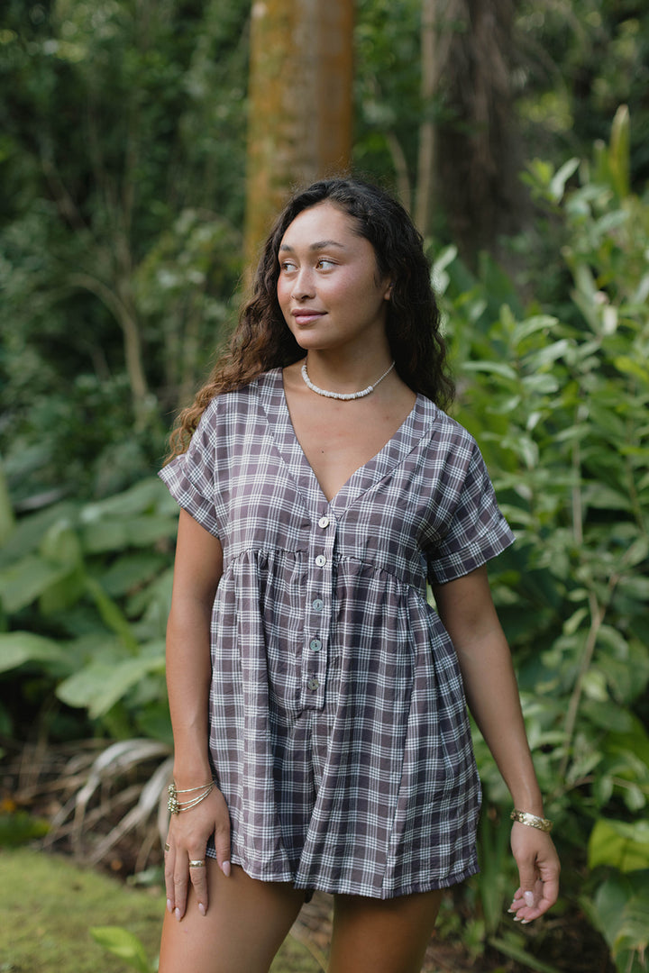 Wai'olu Romper - Palaka Brown