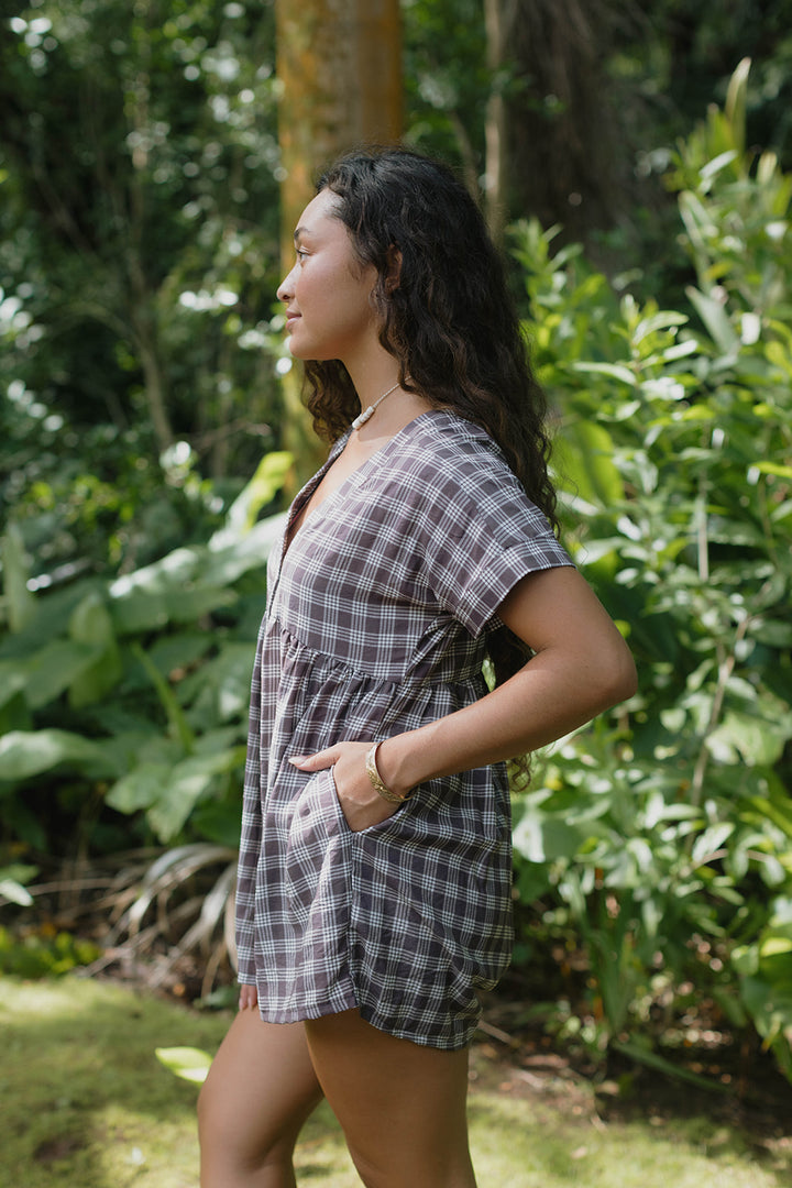 Wai'olu Romper - Palaka Brown