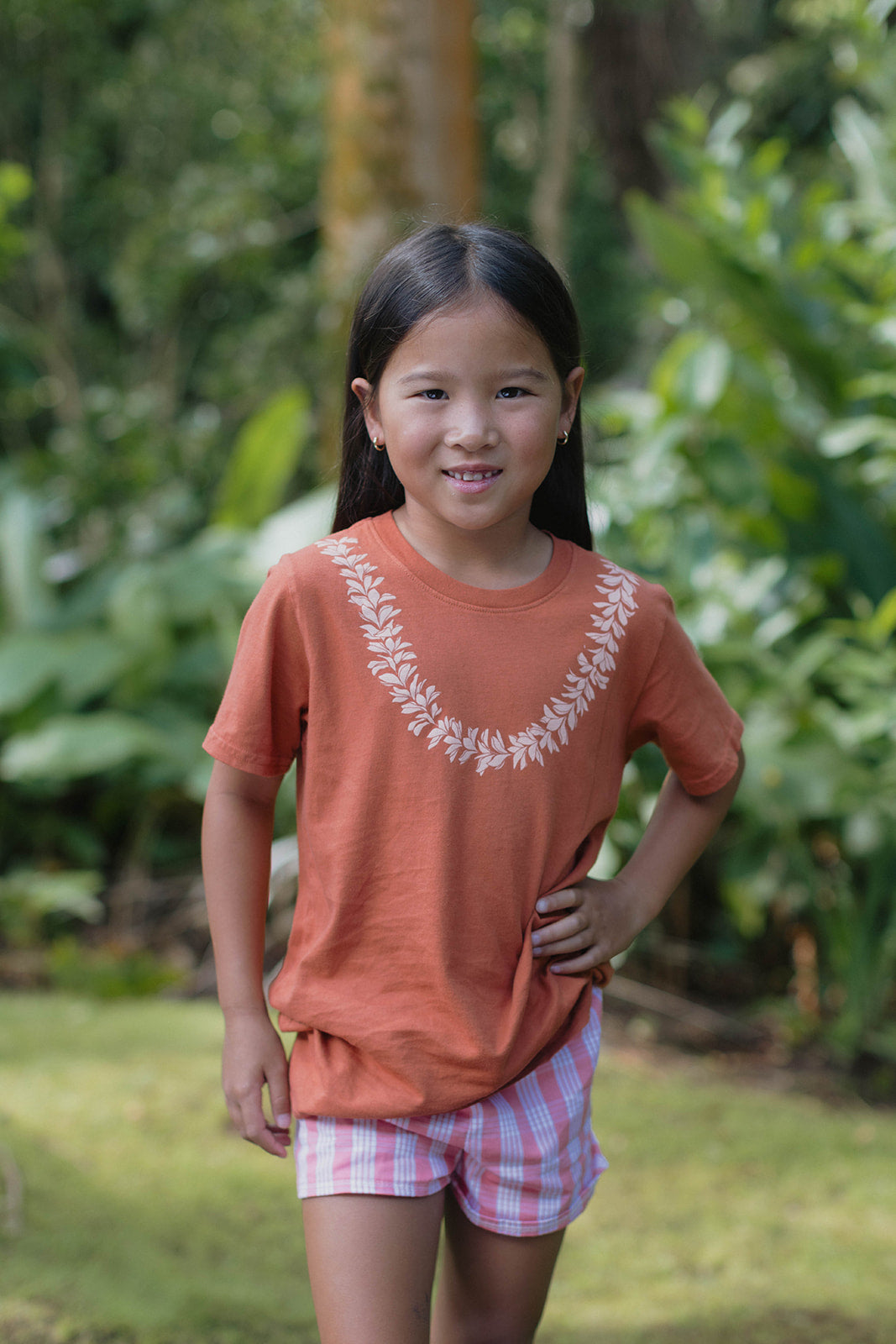 Keiki Lei Pua Melia Tee - Rust