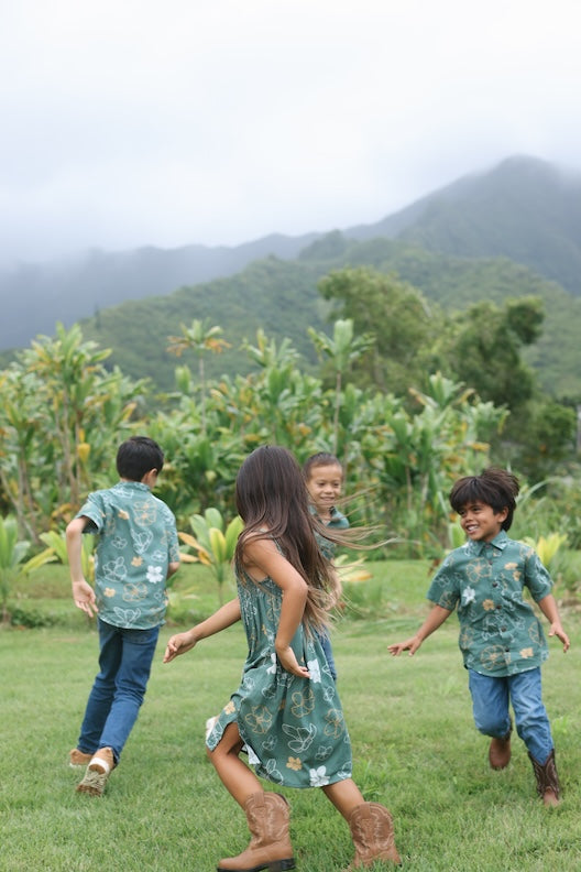 Girls Kaia Dress- Lei Pua Kenikeni Lush
