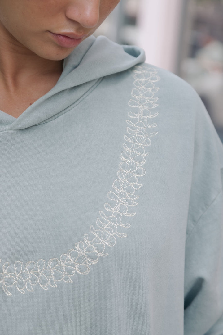 Hoodie Oversized - Lei Pua Kenikeni (Embroidered)