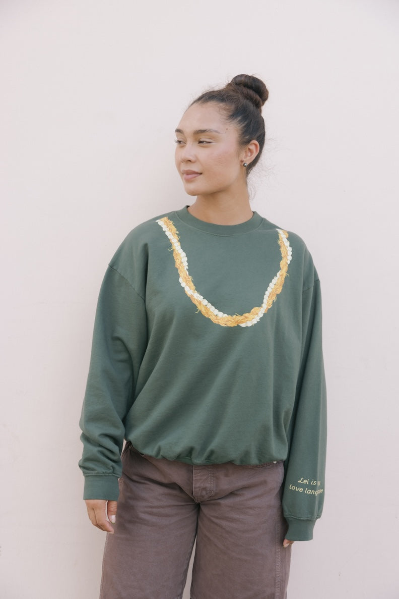 Sweatshirt Oversized  - Lei Kaunaoa/Pikake Lush