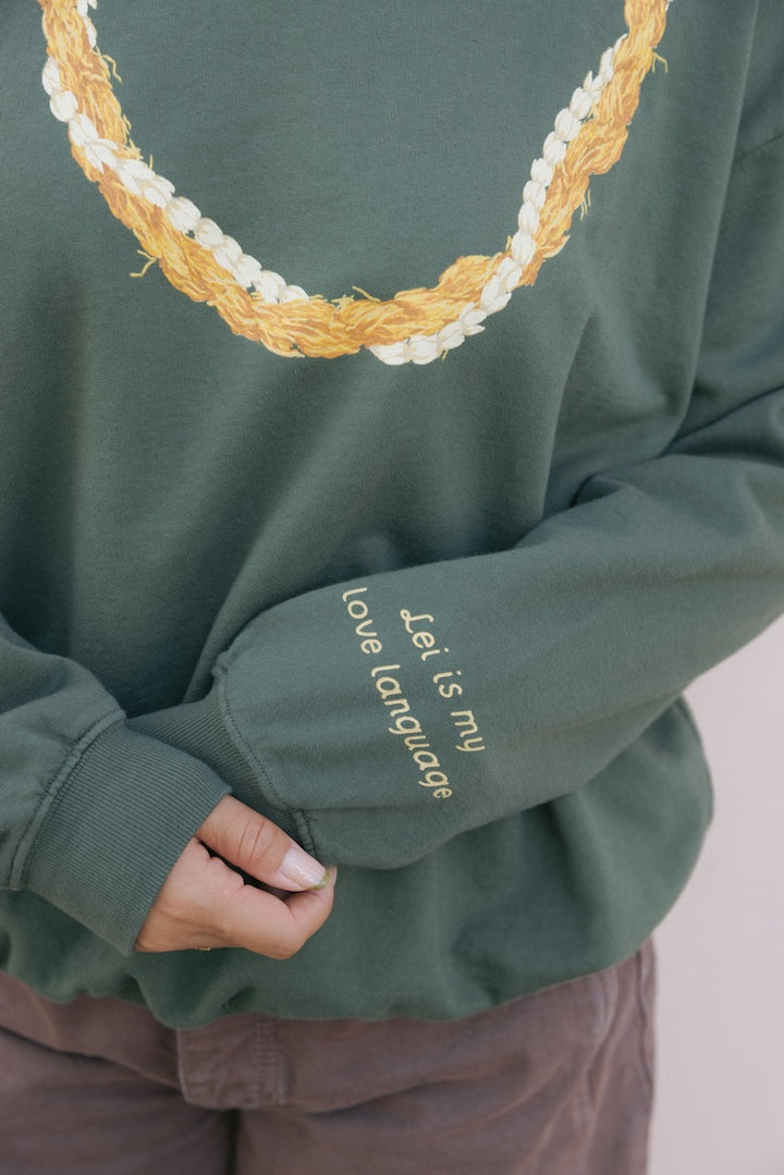 Sweatshirt Oversized  - Lei Kaunaoa/Pikake Lush