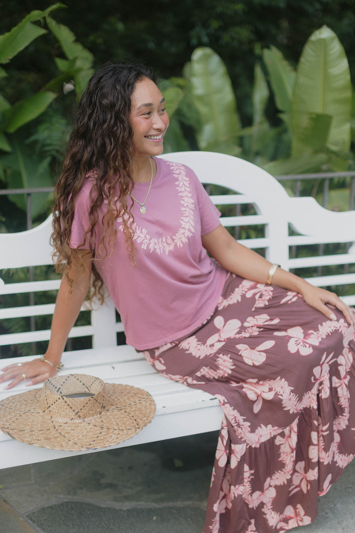 Lei Pua Melia Tee - Dusty Rose