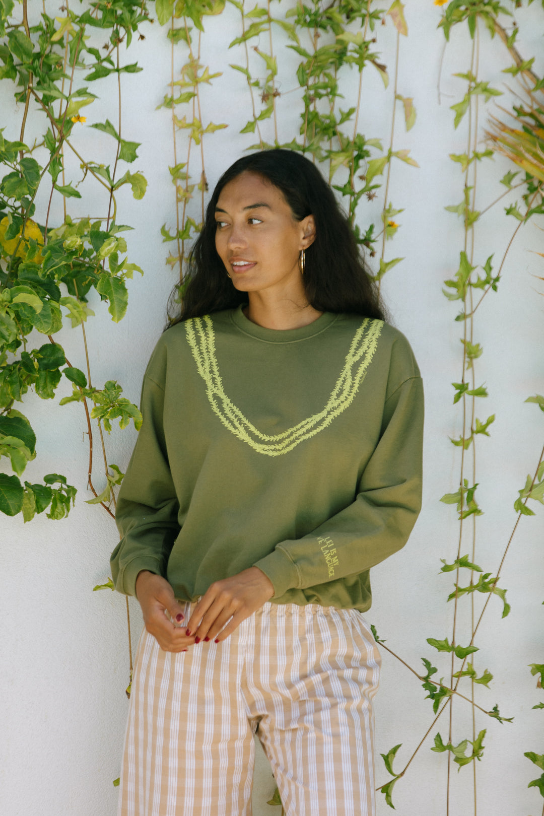 Sweatshirt Oversized - Lei Pakalana Olive