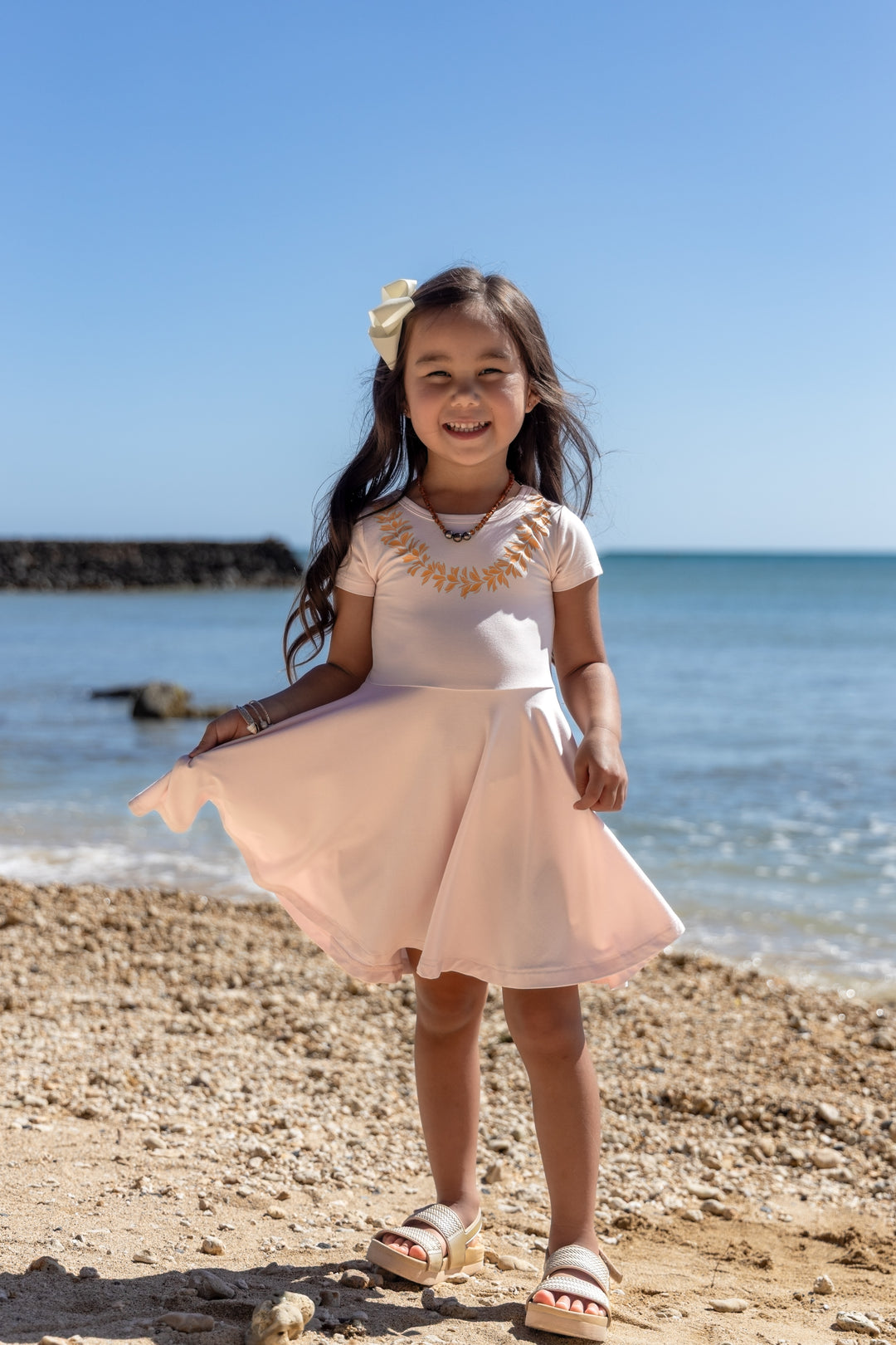 Keiki Bamboo Tshirt Dress- Lei Pua Melia