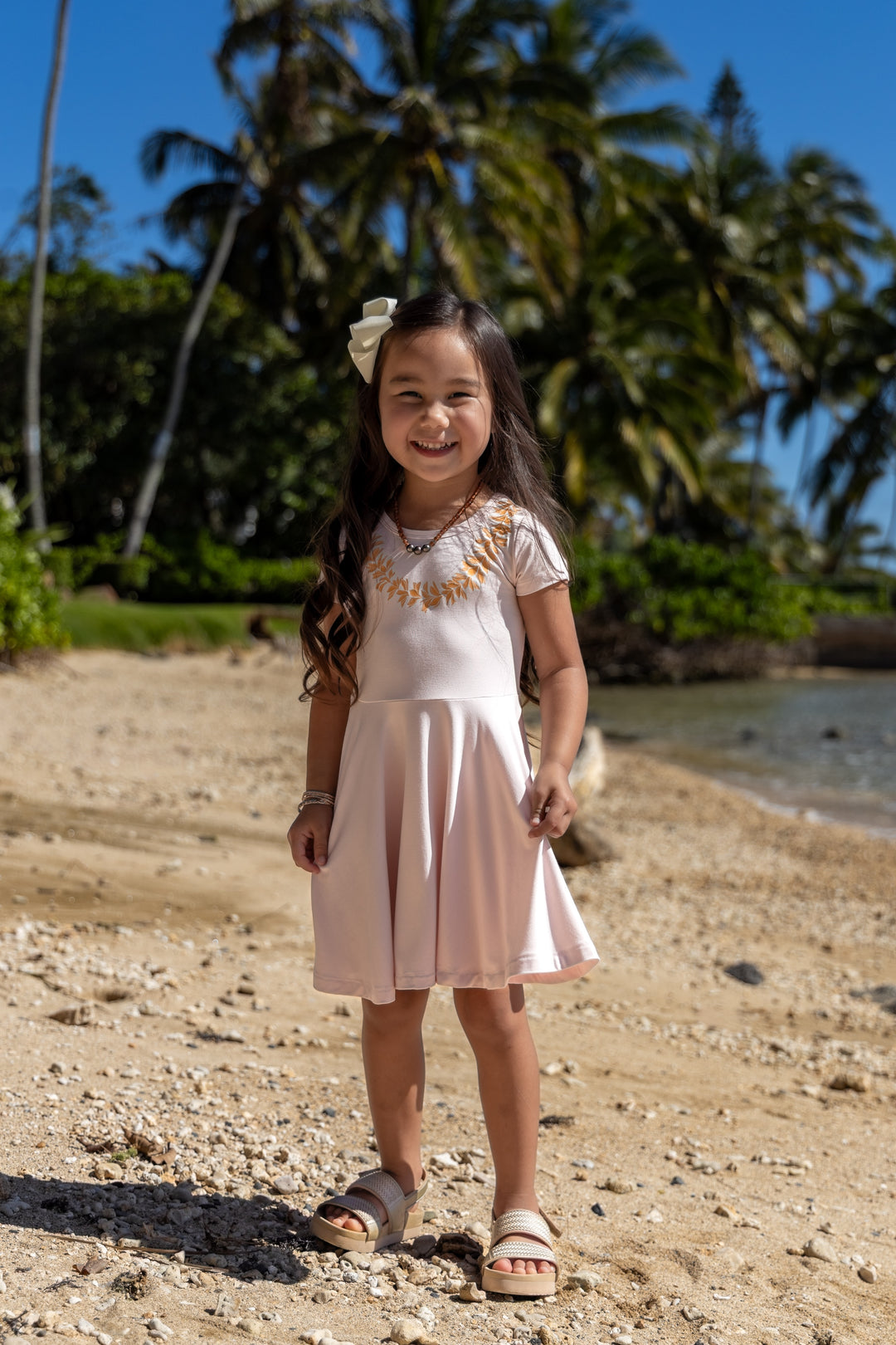 Keiki Bamboo Tshirt Dress- Lei Pua Melia