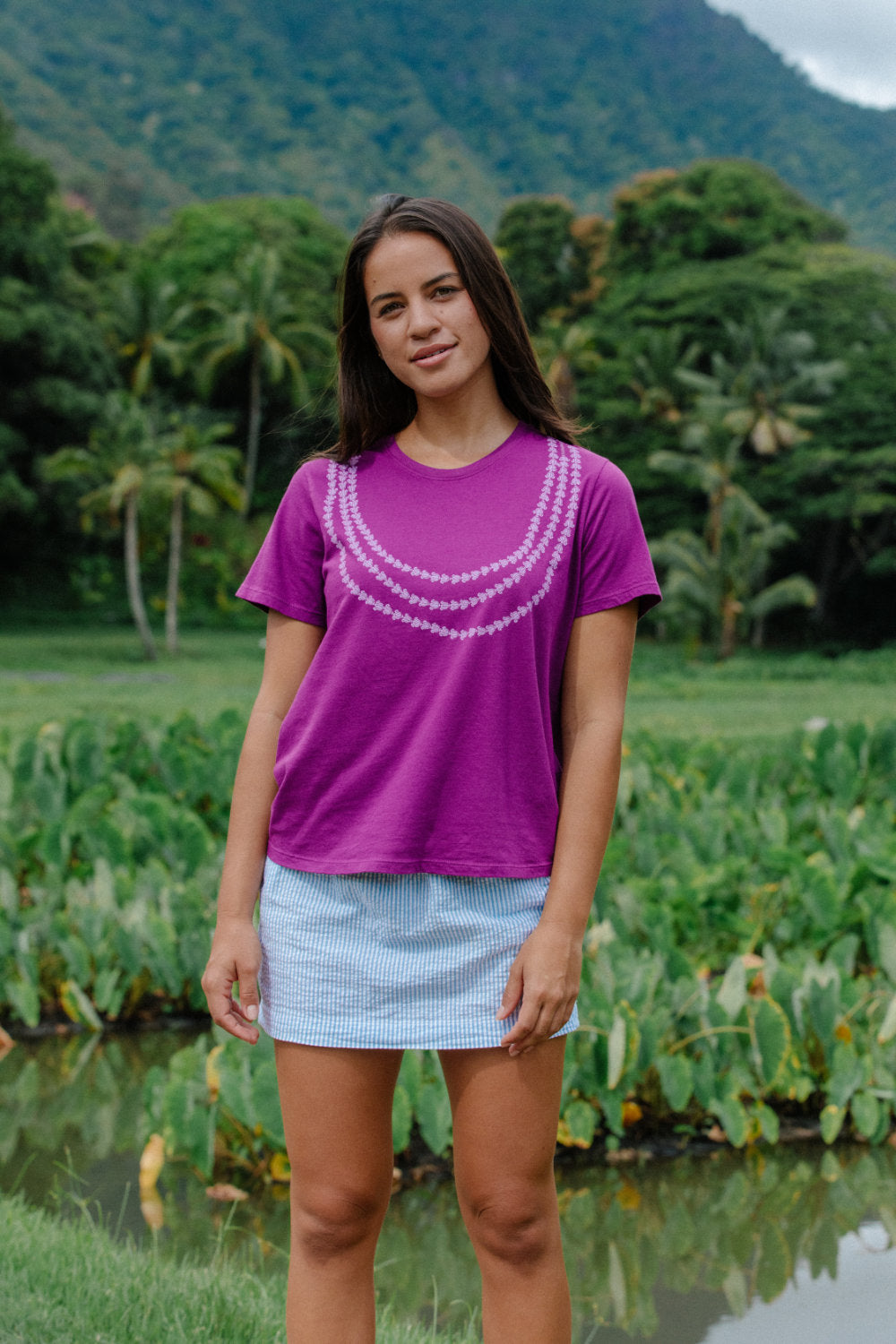 Lei Pua Melia Tee - Starlight – Mahina Made LLC