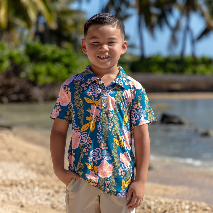 Keiki Bamboo Polo Shirt- Lā Lei