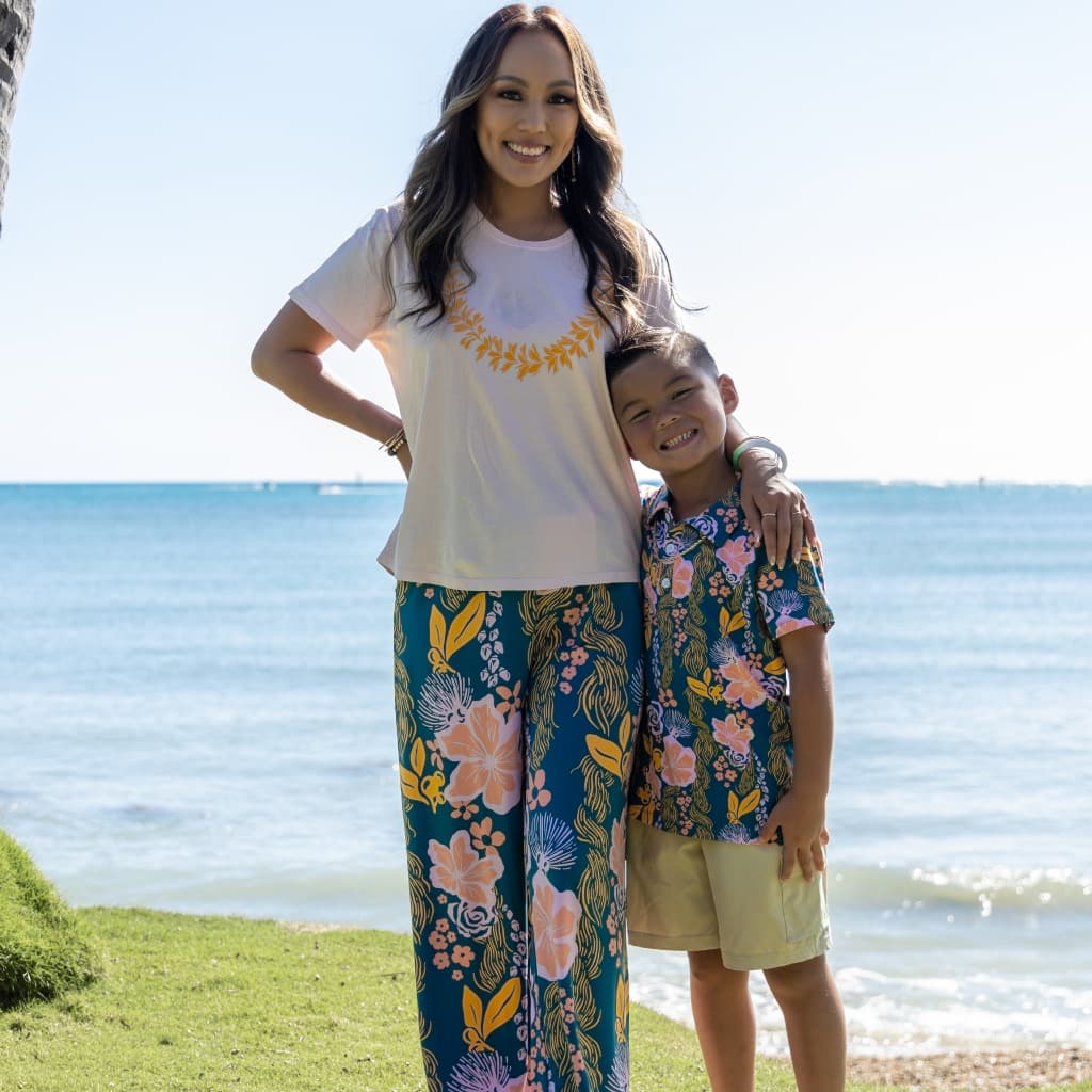 Keiki Bamboo Polo Shirt- Lā Lei