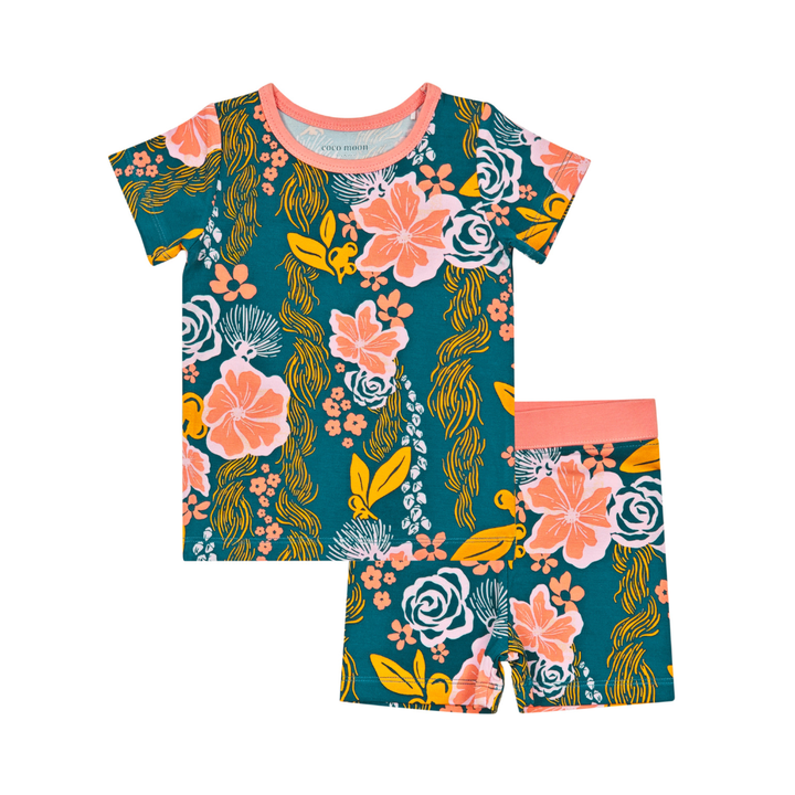 Keiki 2Piece Short Bamboo Pajama Set- Lā Lei
