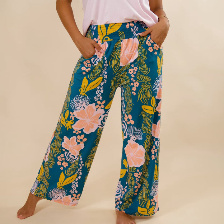Women's Bamboo Wide-Leg Pants- Lā Lei