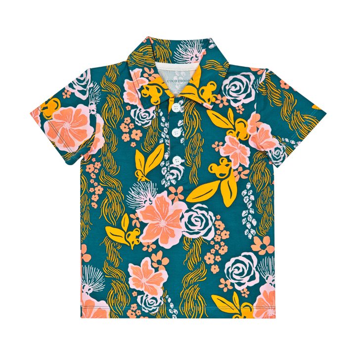 Keiki Bamboo Polo Shirt- Lā Lei