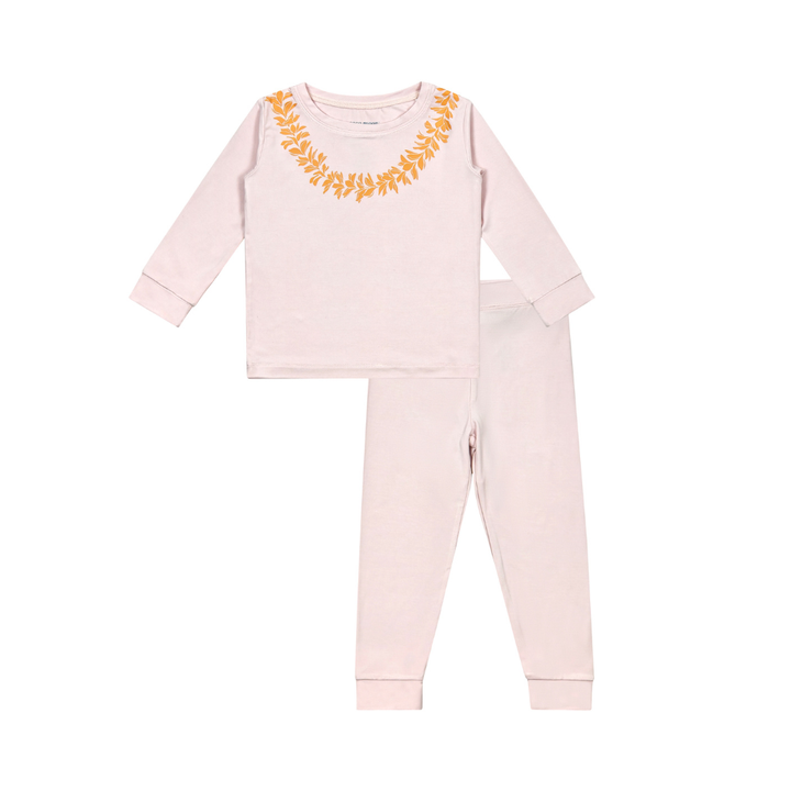 Keiki 2Piece Long Bamboo Pajama Set- Lei Pua Melia