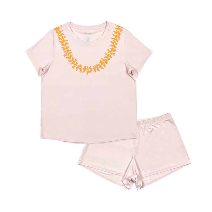 Women 2Piece Bamboo Short Pajama Set- Lei Pua Melia