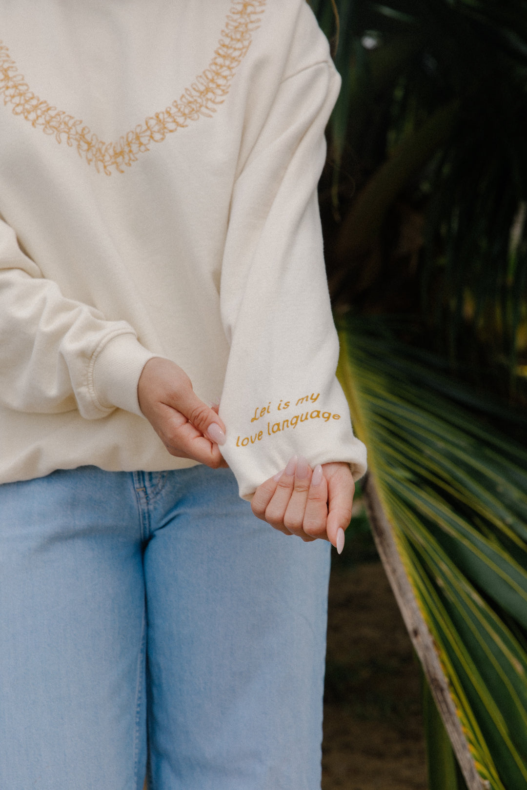 Sweatshirt Oversized - Lei Pua Kenikeni Cream