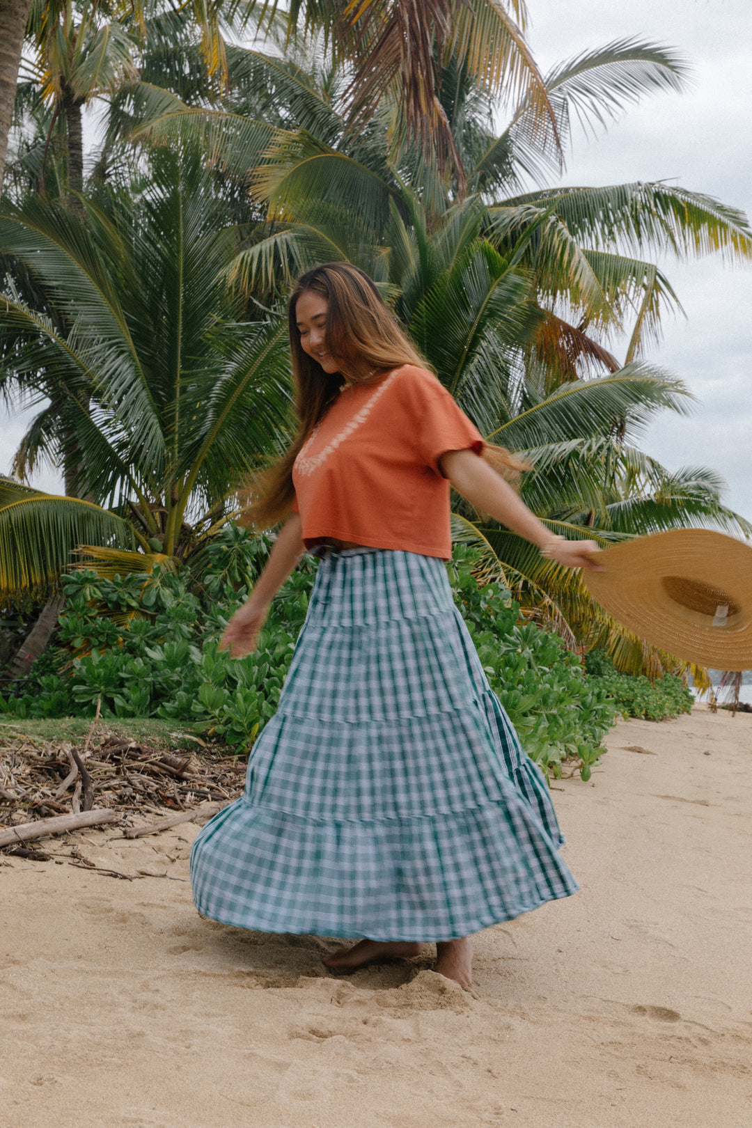 Lei Pua Melia Crop Tee - Rust