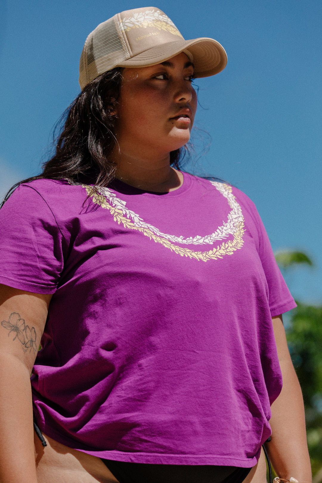 Lei Awapuhi Tee - Plum
