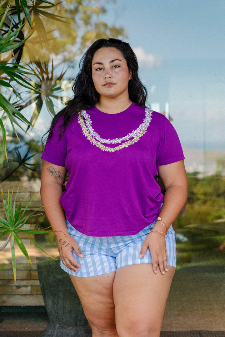 Lei Awapuhi Tee - Plum