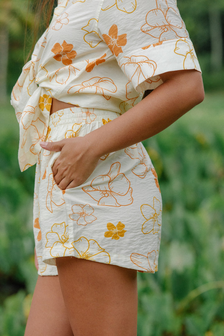 Kahe Short - Pua Kenikeni Cream