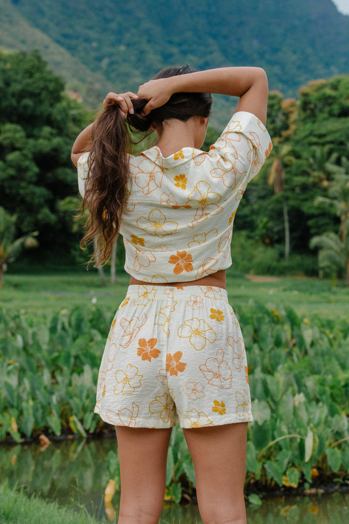 Kahe Short - Pua Kenikeni Cream