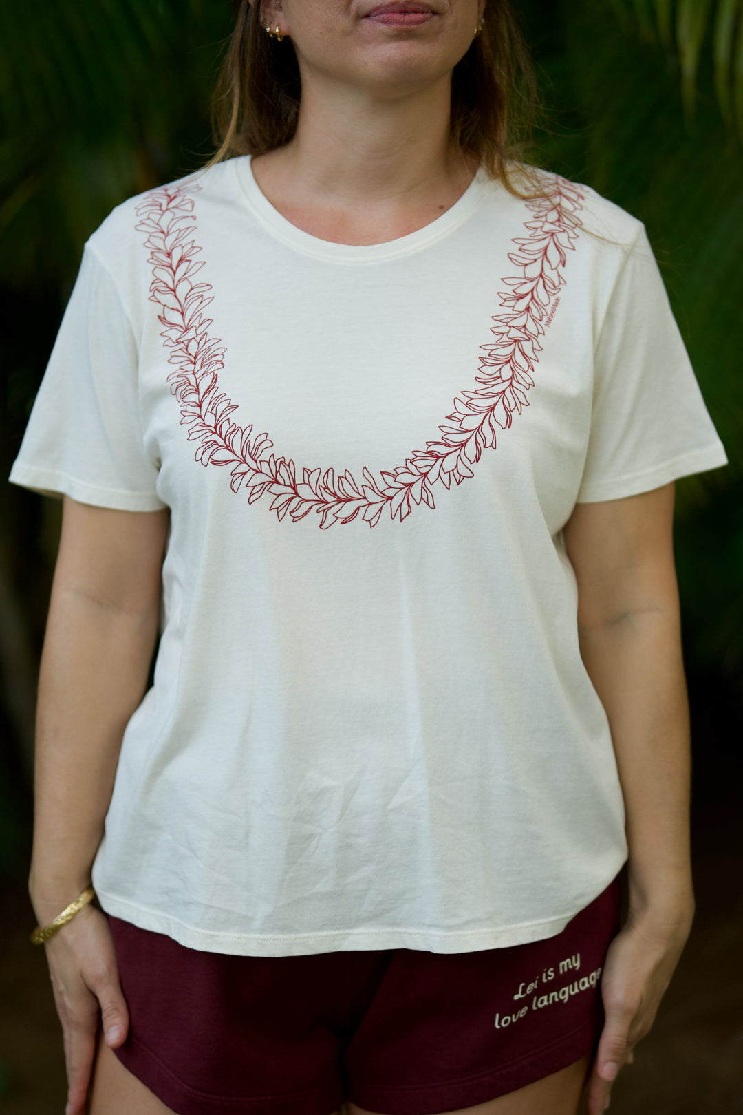 Lei Pua Melia Tee - Cream