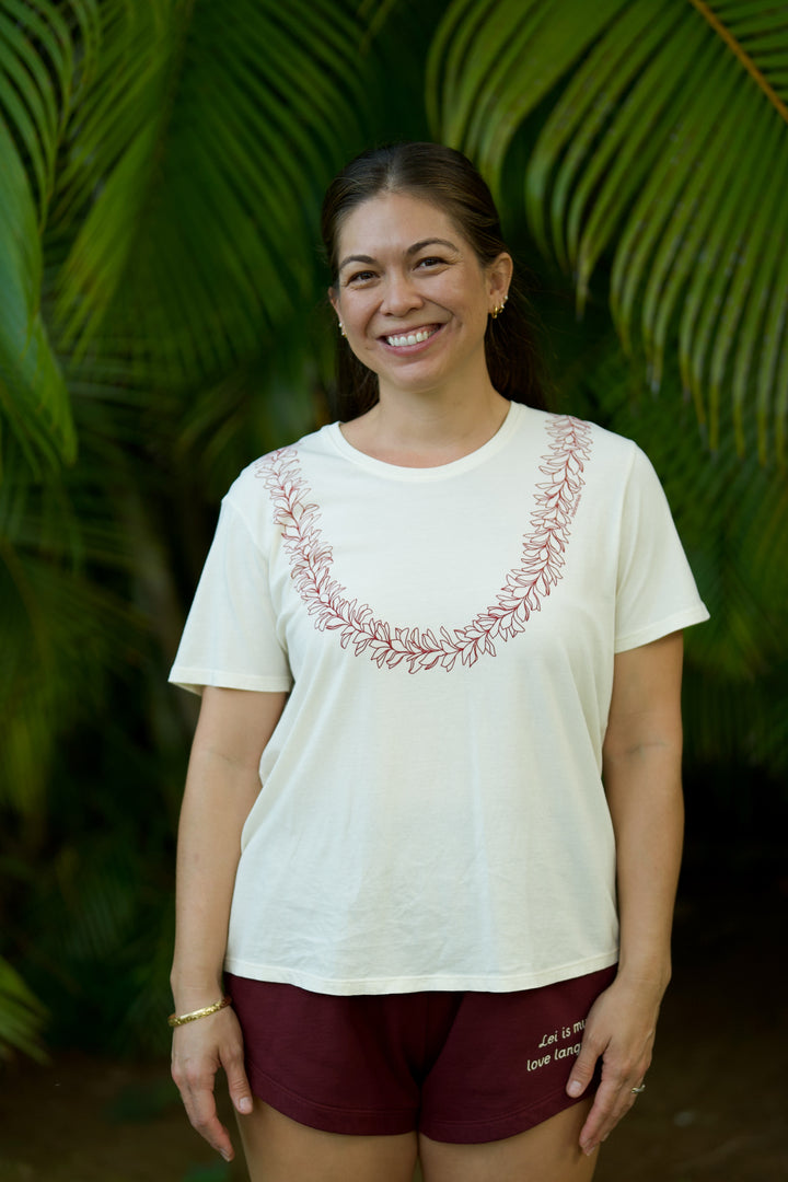 Lei Pua Melia Tee - Cream