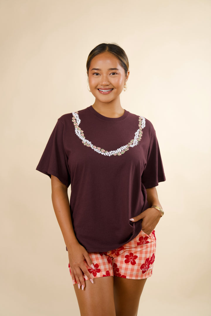 Lei Onaona Boxy Tee - Wine (Japan Capsule)