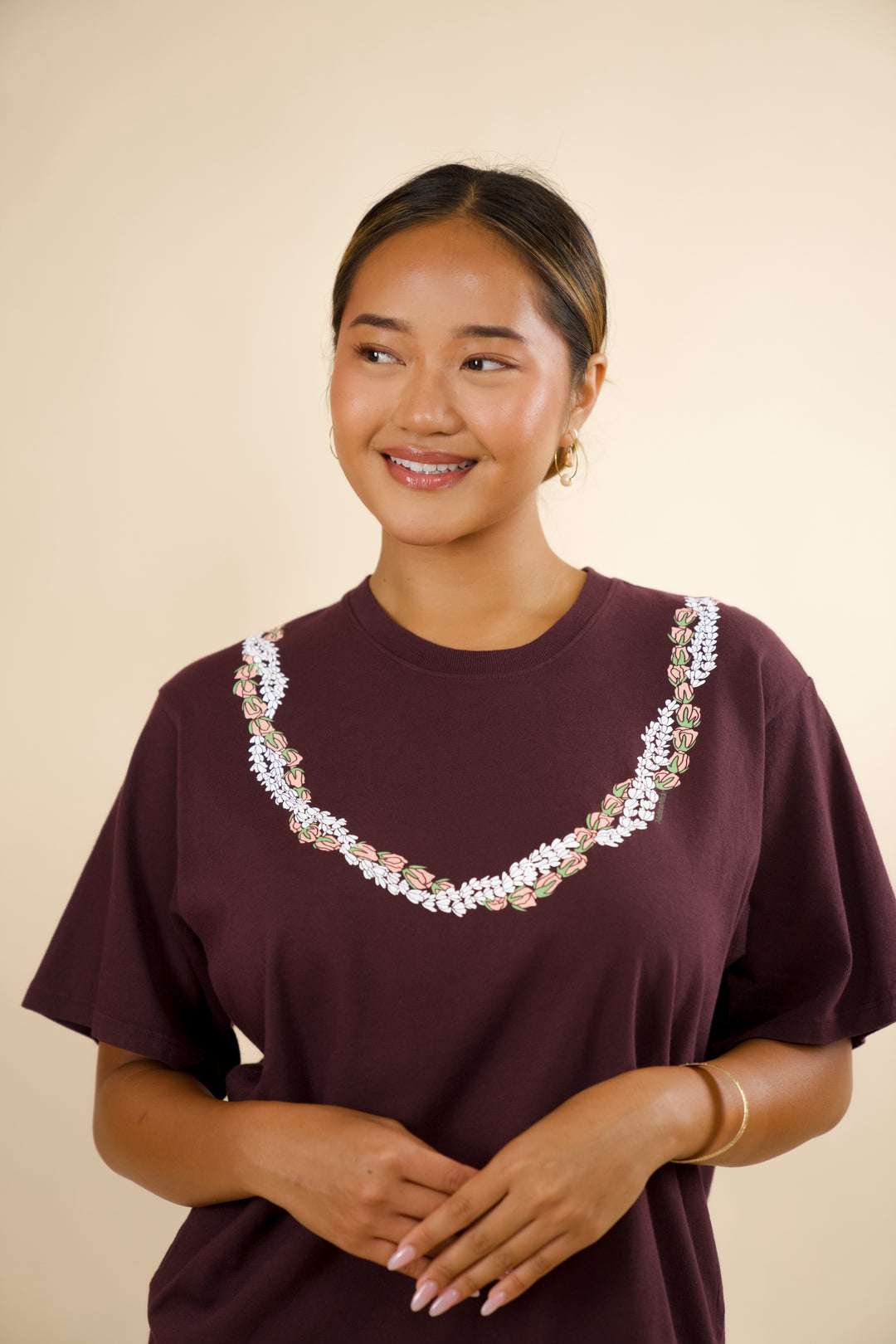 Lei Onaona Boxy Tee - Wine (Japan Capsule)