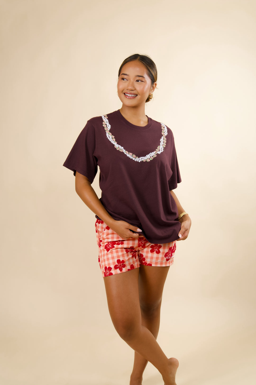 Lei Onaona Boxy Tee - Wine (Japan Capsule)