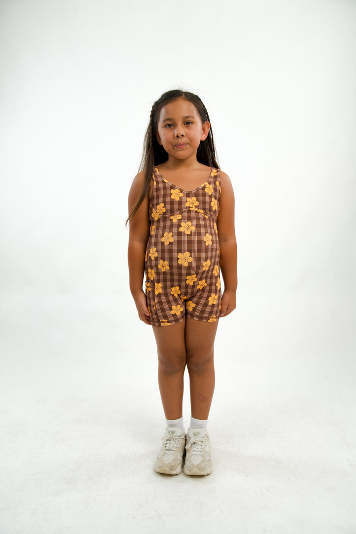 Keiki Aura Jumpsuit - Pua Kenikeni Brown