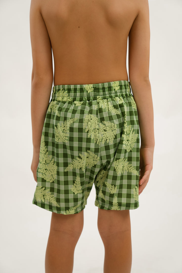 Boys Luxe Hybrid Short - Palapalai Green