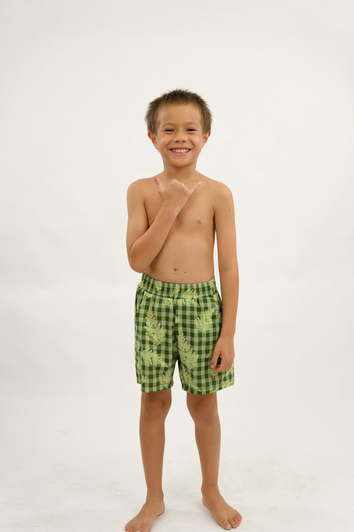 Boys Luxe Hybrid Short - Palapalai Green