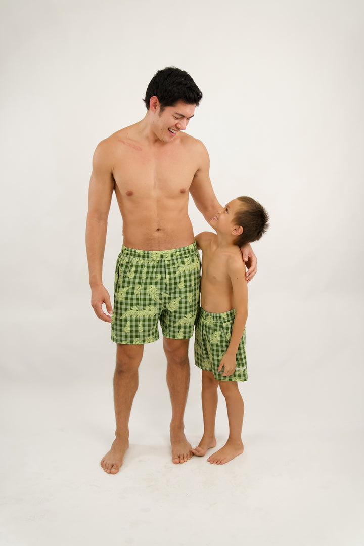 Boys Luxe Hybrid Short - Palapalai Green