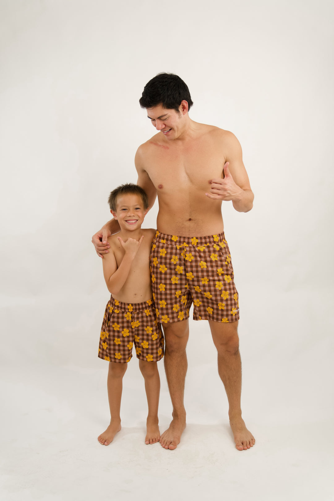 Mens Luxe Hybrid Short - Pua Kenikeni Brown