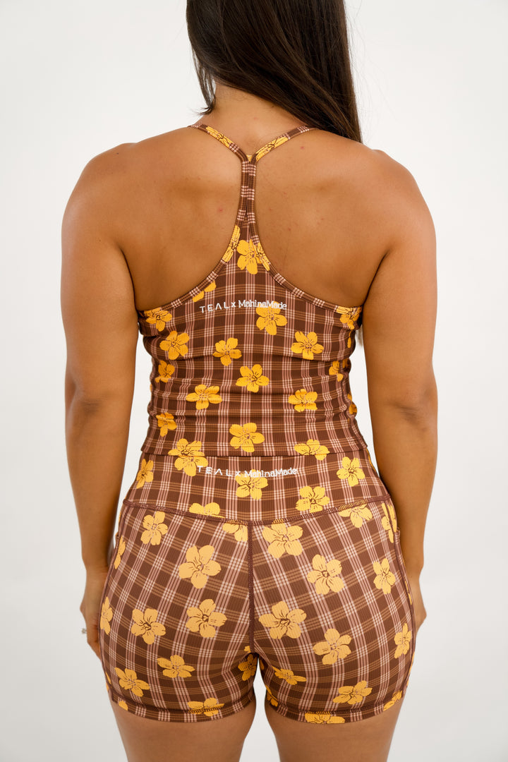 Ave Crop Tank - Pua Kenikeni Brown