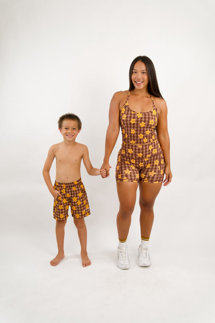 Ave Crop Tank - Pua Kenikeni Brown