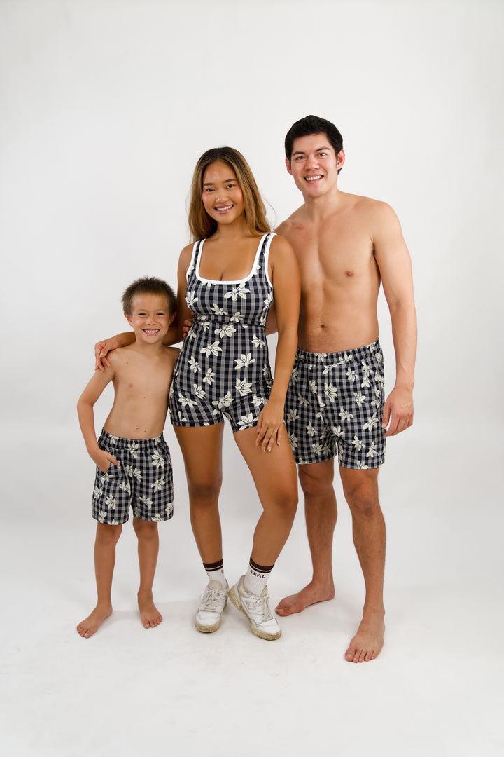 Boys Luxe Hybrid Short - Naupaka Black