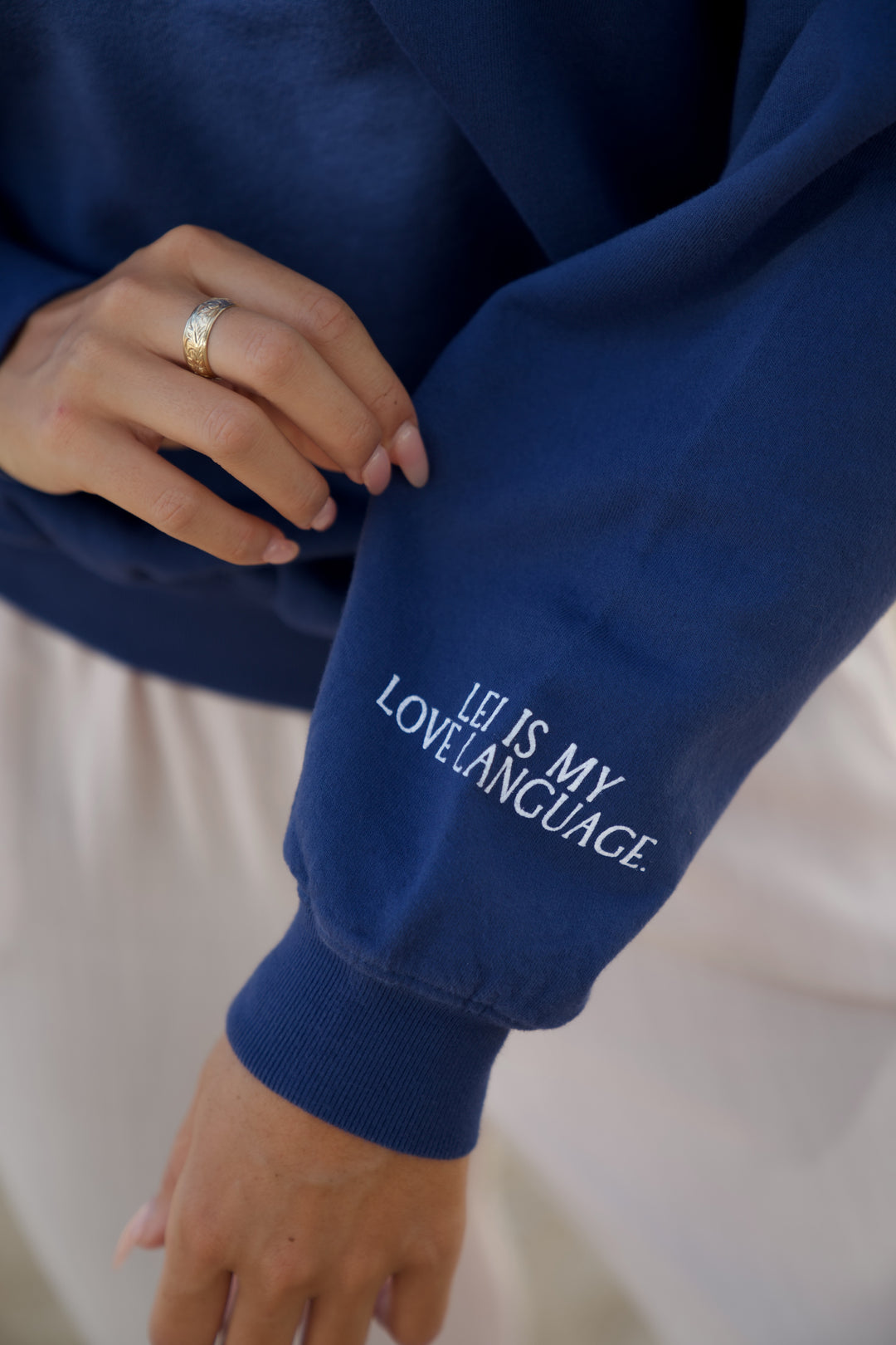 Sweatshirt Oversized  - Lei Pikake Navy
