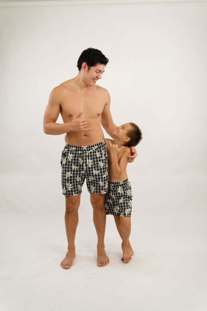 Mens Luxe Hybrid Short - Naupaka Black