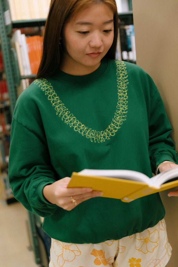Sweatshirt Oversized - Lei Pua Kenikeni Bows (Embroidered)