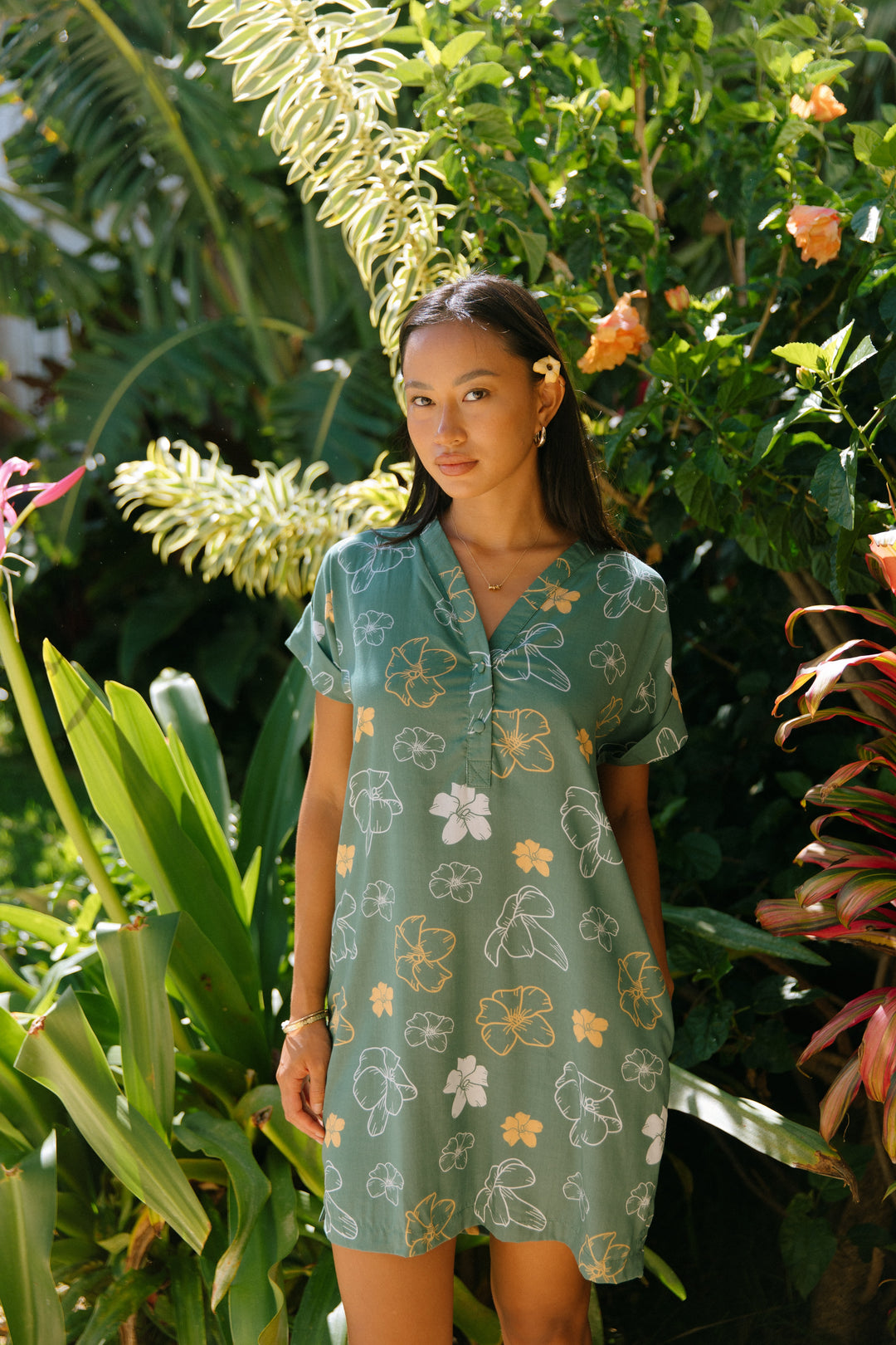 Momi Dress- Lei Pua Kenikeni Lush