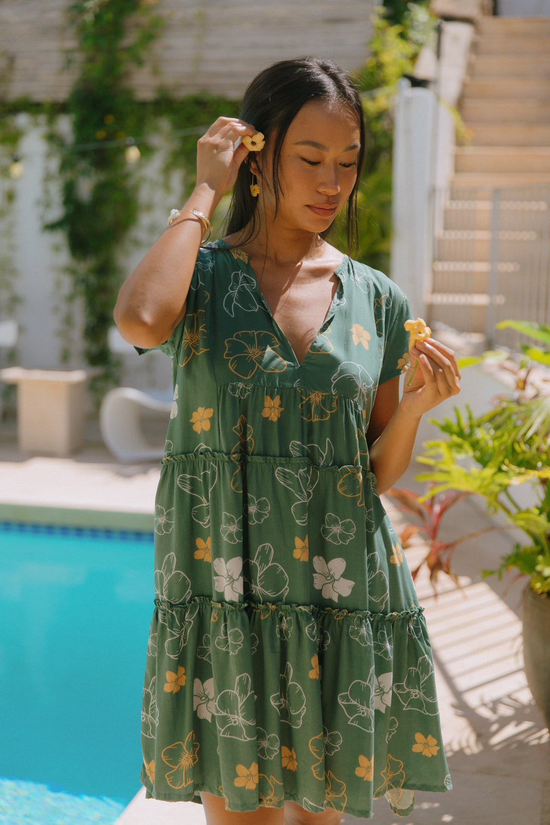 Florentine Dress- Lei Pua Kenikeni Lush