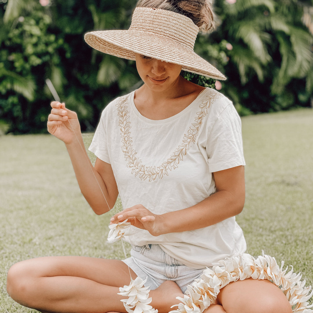 Lei Pua Melia Tee - Cream