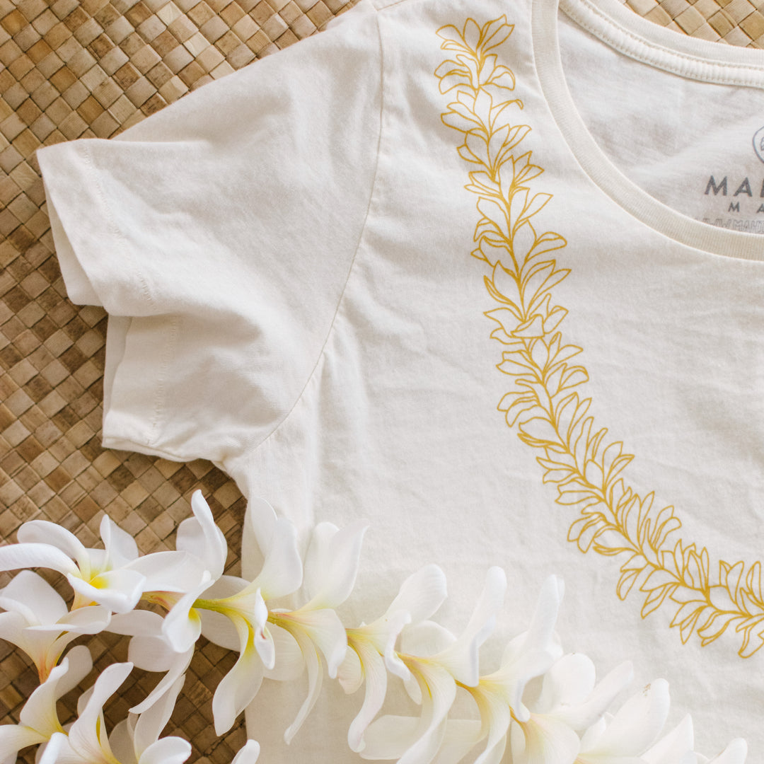 Lei Pua Melia Tee - Cream